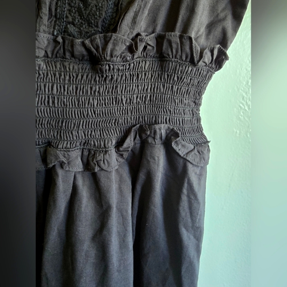 NWT! Cleobella At Anthropologie, Versailles Mini Ruffle Dress, Black, Size M - Picture 11 of 12